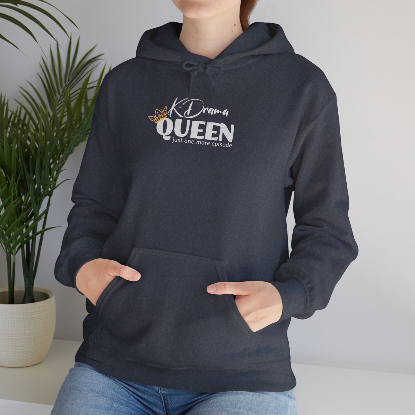 K-Drama Queen Just One More Episode Unisex Heavy Blend™ Hooded Sweatshirt for Man Woman Funny Gift for Mom Friend K-Drama lover addict fan