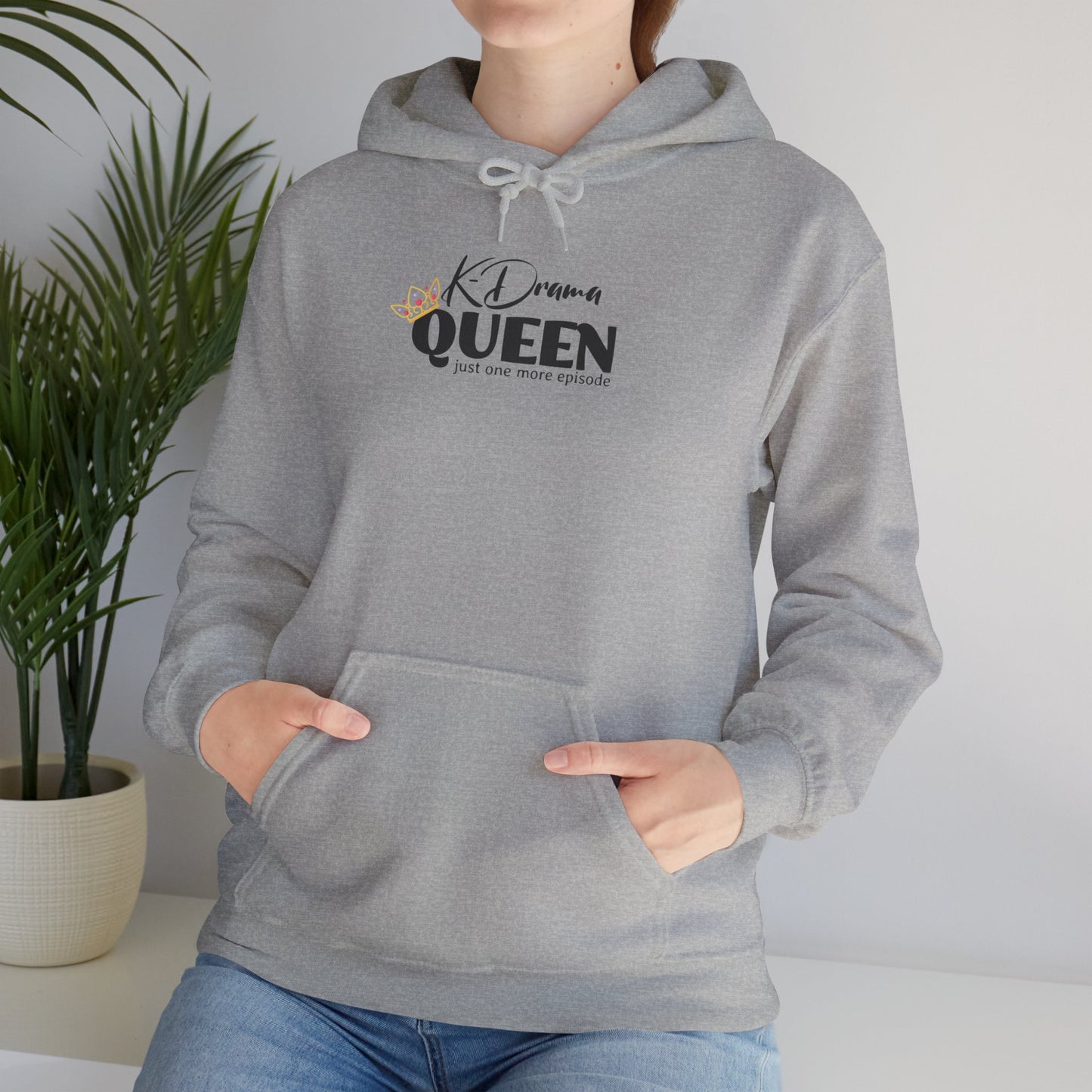 K-Drama Queen Just One More Episode Unisex Heavy Blend™ Hooded Sweatshirt for Man Woman Funny Gift for Mom Friend K-Drama lover addict fan