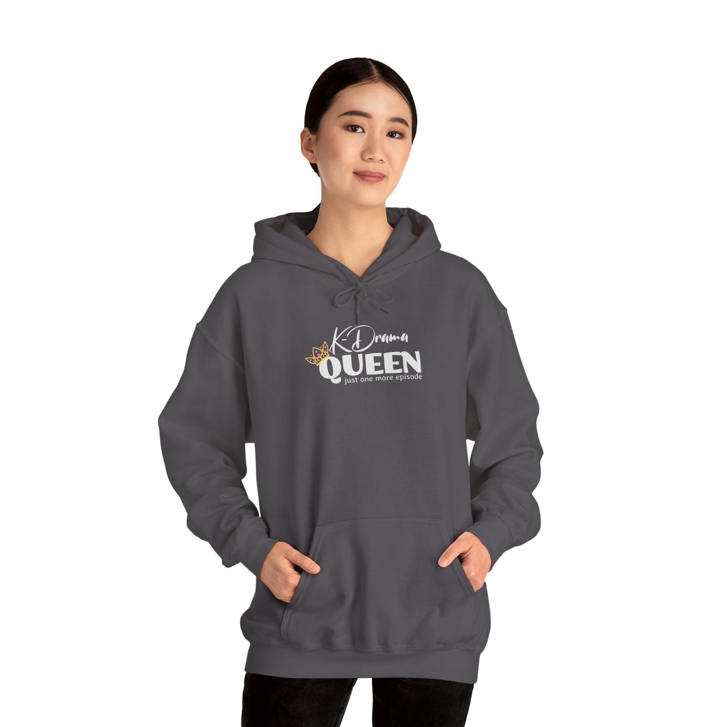 K-Drama Queen Just One More Episode Unisex Heavy Blend™ Hooded Sweatshirt for Man Woman Funny Gift for Mom Friend K-Drama lover addict fan