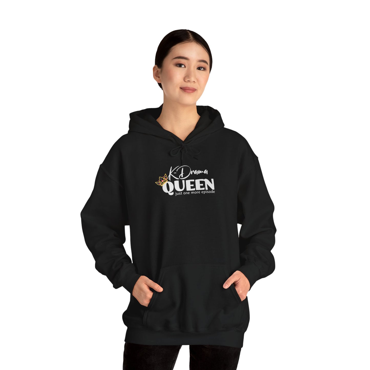 K-Drama Queen Just One More Episode Unisex Heavy Blend™ Hooded Sweatshirt for Man Woman Funny Gift for Mom Friend K-Drama lover addict fan