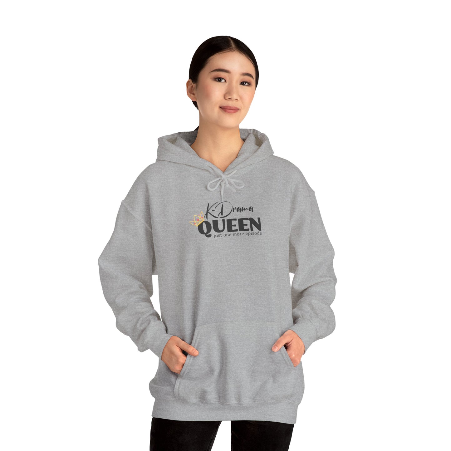 K-Drama Queen Just One More Episode Unisex Heavy Blend™ Hooded Sweatshirt for Man Woman Funny Gift for Mom Friend K-Drama lover addict fan