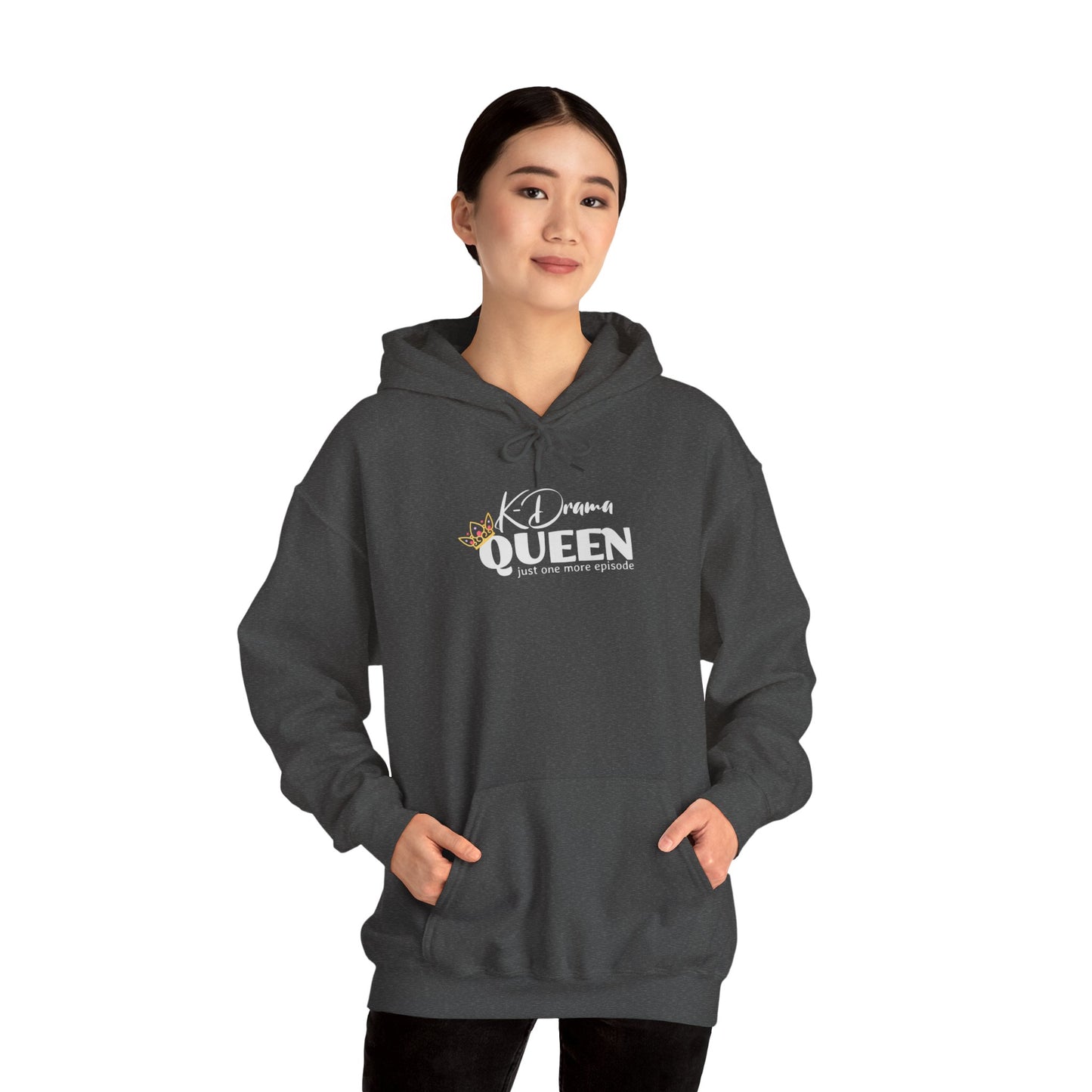 K-Drama Queen Just One More Episode Unisex Heavy Blend™ Hooded Sweatshirt for Man Woman Funny Gift for Mom Friend K-Drama lover addict fan