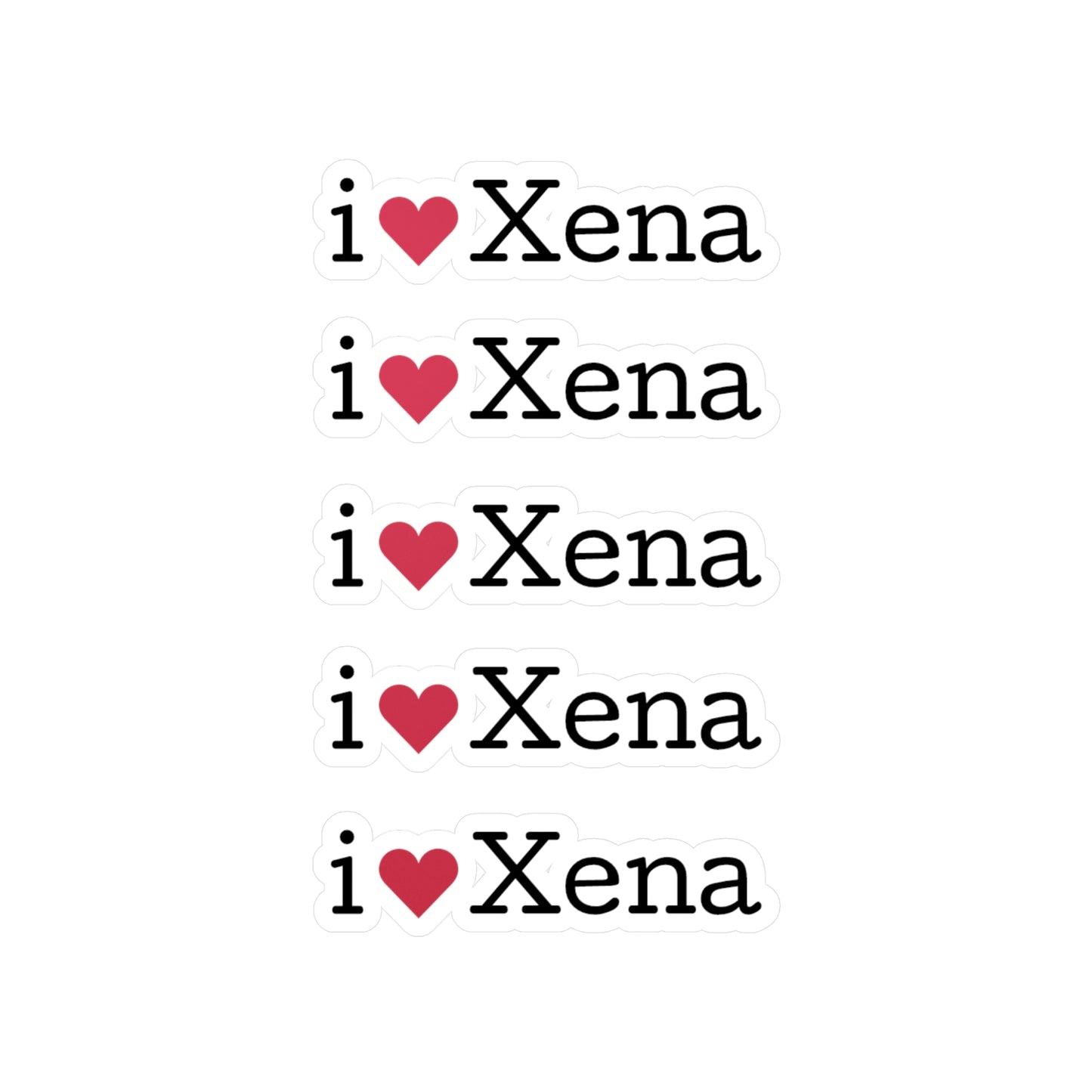 Warrior Princess Stickers for Xena Fans i heart Xena stickers for Xenites and Xenacon gift for fan