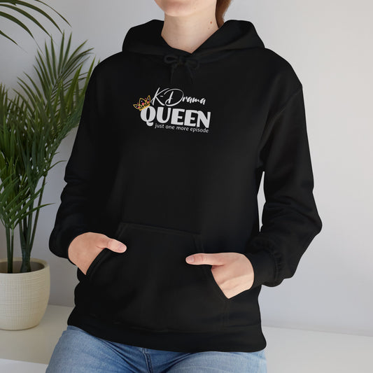 K-Drama Queen Just One More Episode Unisex Heavy Blend™ Hooded Sweatshirt for Man Woman Funny Gift for Mom Friend K-Drama lover addict fan