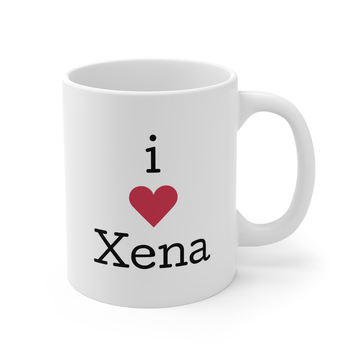 Warrior Princess Mug for Xena Fan 11oz. I Heart Xena I Heart Gabrielle