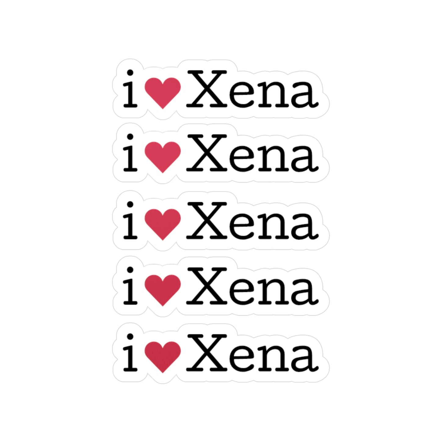 Warrior Princess Stickers for Xena Fans i heart Xena stickers for Xenites and Xenacon gift for fan