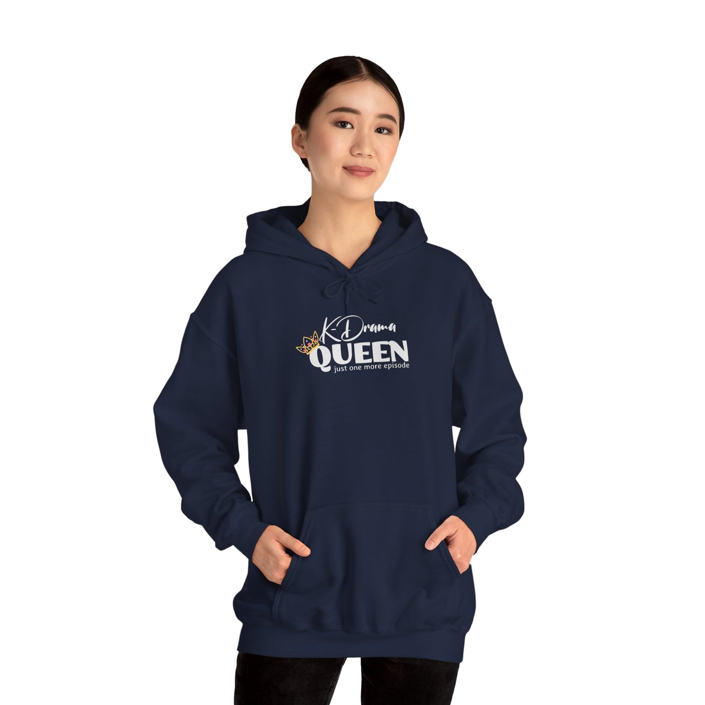 K-Drama Queen Just One More Episode Unisex Heavy Blend™ Hooded Sweatshirt for Man Woman Funny Gift for Mom Friend K-Drama lover addict fan