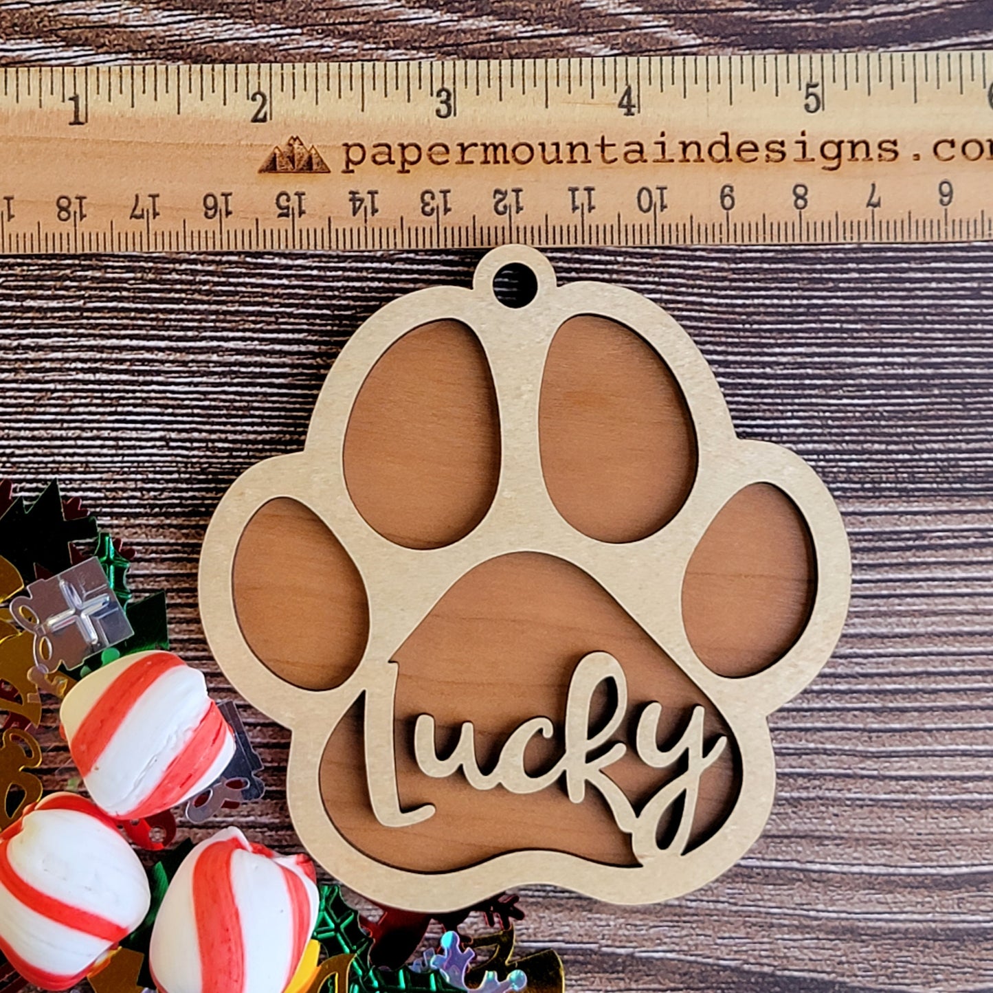 Pet Paw Print Christmas Ornament - Gift Tag - Personalized