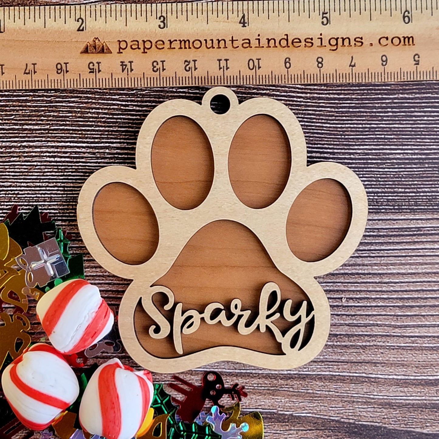 Pet Paw Print Christmas Ornament - Gift Tag - Personalized